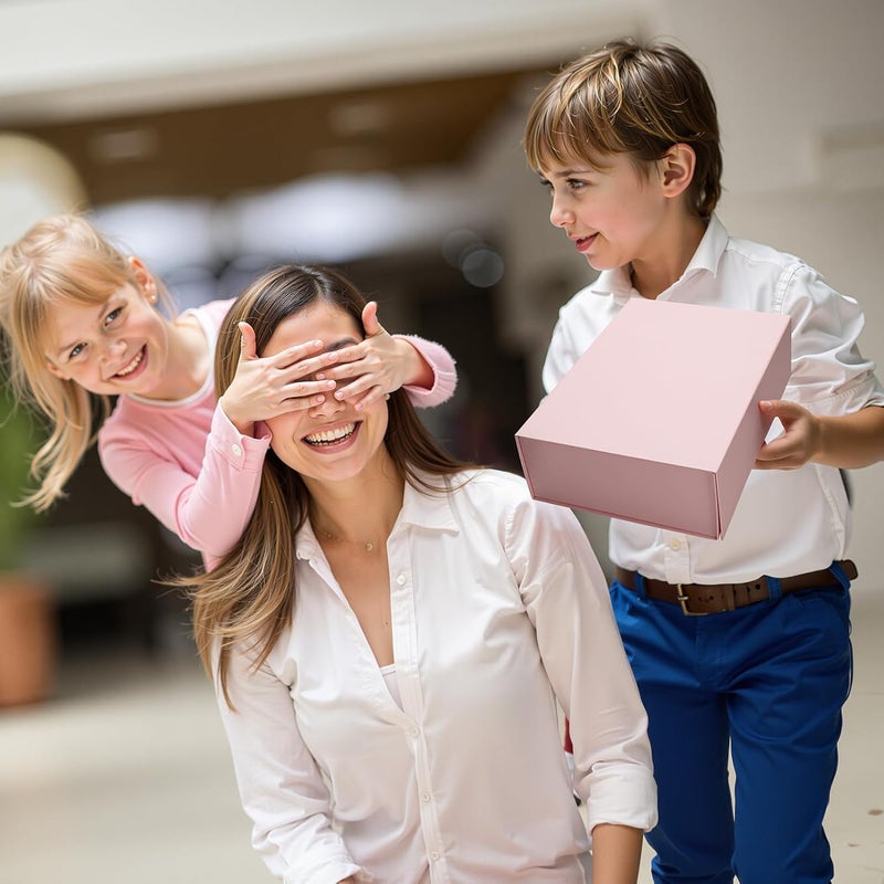 Ditwis 4 Pack 10.5x7.5x3.1 Inches Gift Boxes with Magnetic Closure Lids, Pink Magnetic Box for Wedding, Groomsmen Bridesmaid Proposal, Birthdays, Mother's Day - Image 4